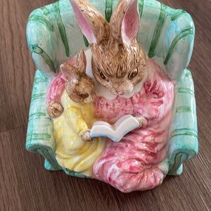 Markings Porcelain Piggy Bank Mrs Rabbit and Her Bay